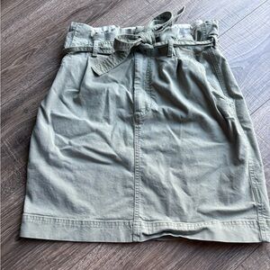 GAP muted green Skirt with Tie Front